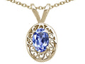 Tommaso Design Genuine Tanzanite Oval Pendant Necklace