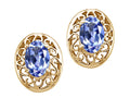 Tommaso Design Oval 6x4 mm Genuine Tanzanite Earrings