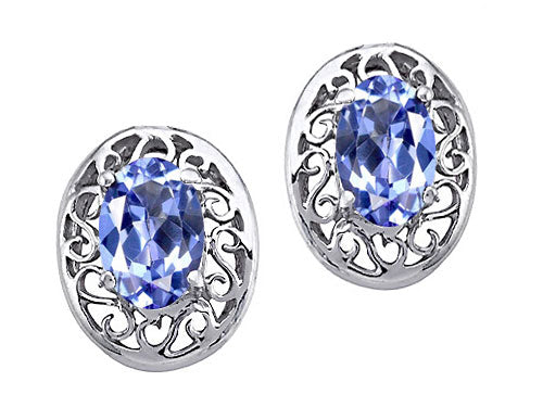 Tommaso Design™ Oval 6x4 mm Genuine Tanzanite Earrings