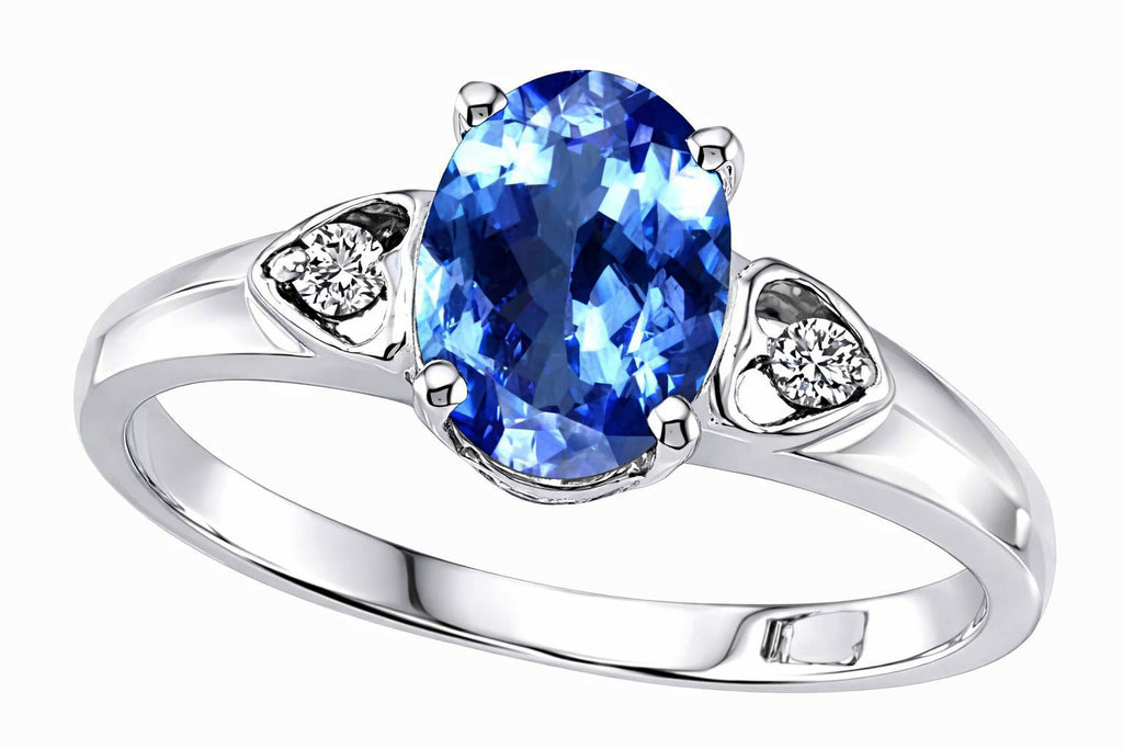 Tommaso Design Oval 7x5mm Genuine Tanzanite Ring