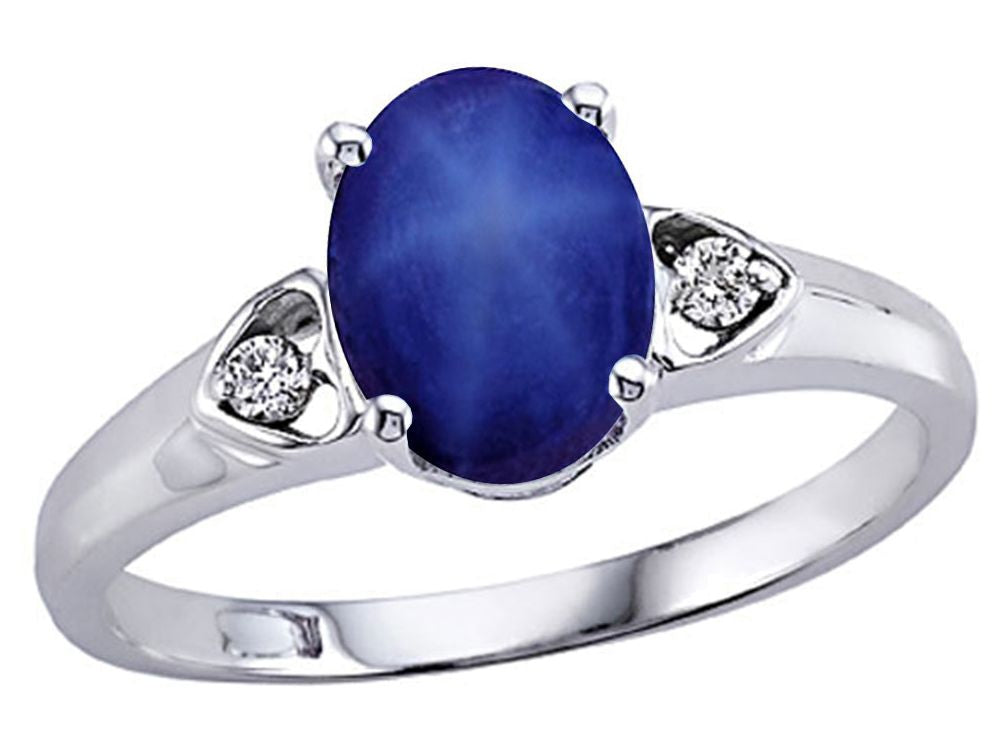 Tommaso Design Created Star Sapphire Oval 8x6mm Ring