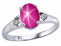 Tommaso Design Oval 8x6mm Created Star Ruby Ring