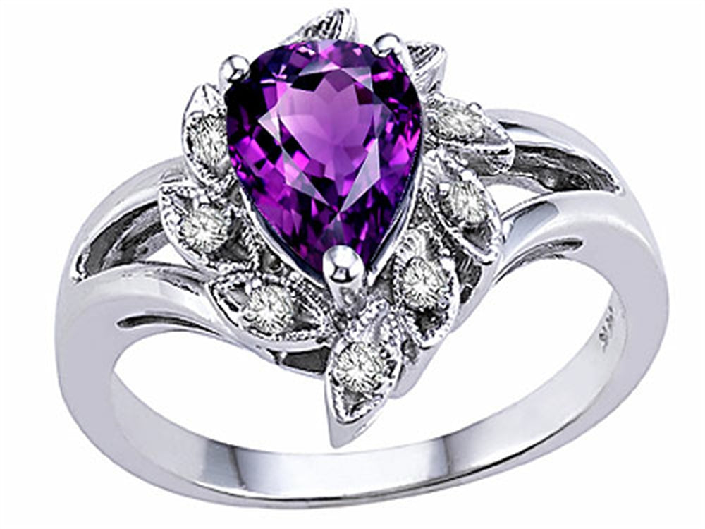 Tommaso Design Genuine Amethyst Ring