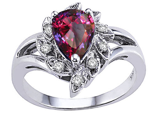 Star K Pear Shape 8x6mm Simulated Alexandrite Ring