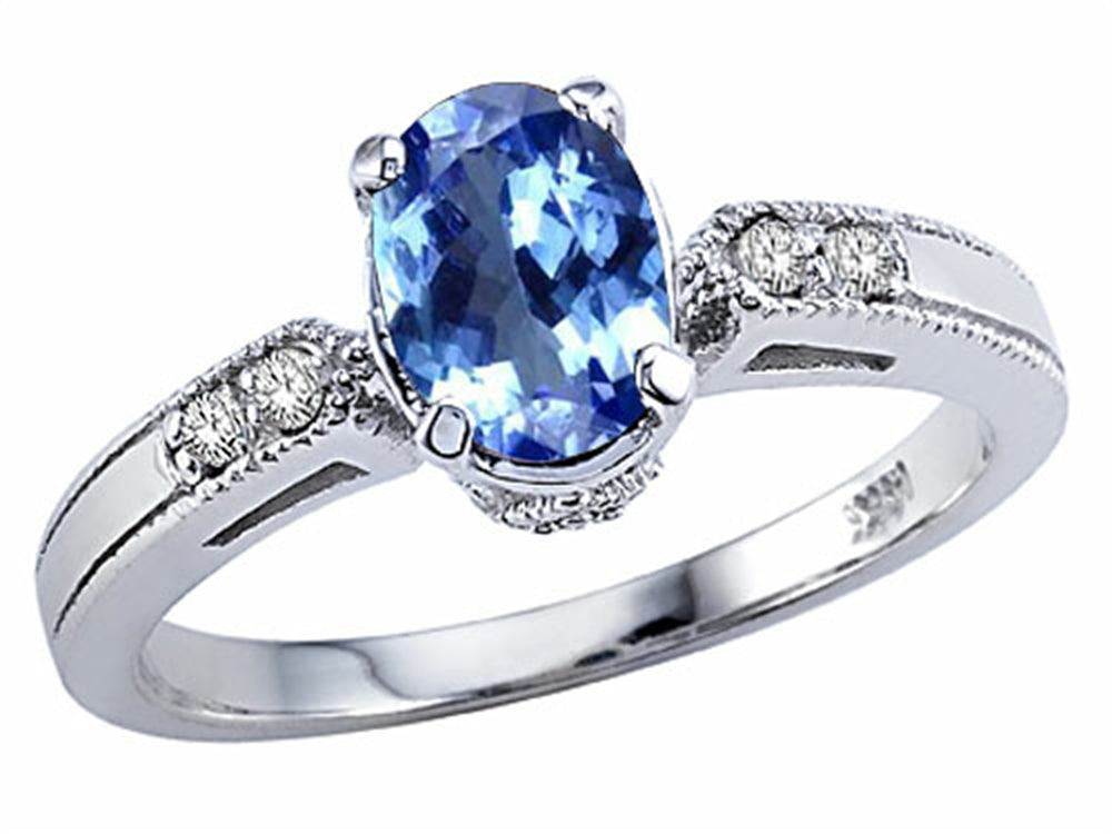Tommaso Design Oval 7x5mm Genuine Tanzanite Ring