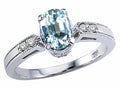 Tommaso Design Genuine Aquamarine Ring