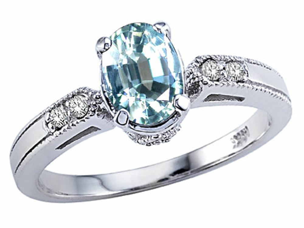 Tommaso Design Genuine Aquamarine Ring