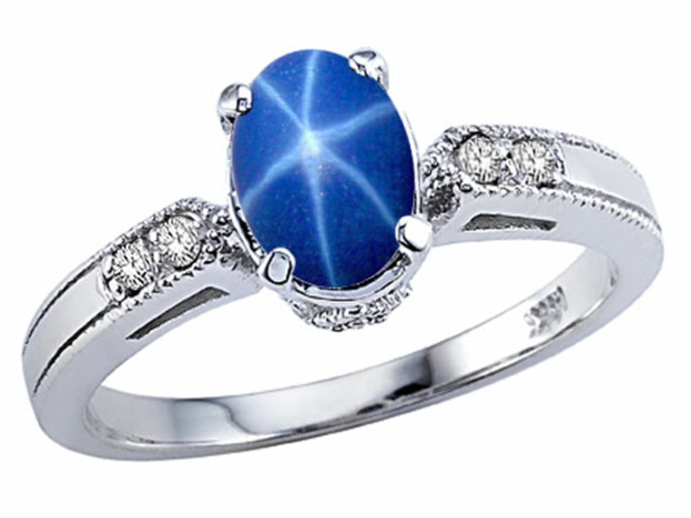 Tommaso Design Created Star Sapphire and Genuine Diamond Ring