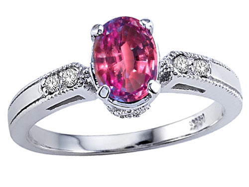 Tommaso Design Oval 7x5mm Simulated Alexandrite Ring