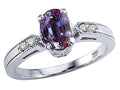 Tommaso Design Oval 7x5mm Simulated Alexandrite Ring