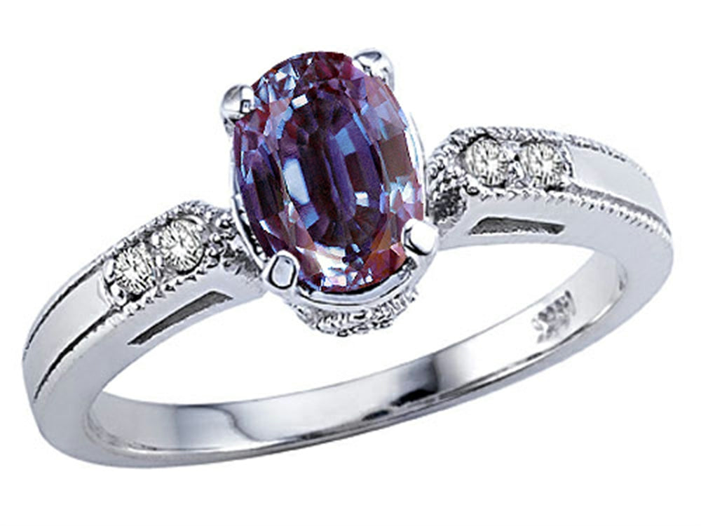 Tommaso Design Oval 7x5mm Simulated Alexandrite Ring
