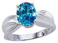 Tommaso Design Oval 9x7mm Genuine Blue Topaz Ring