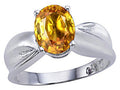 Tommaso Design Oval 9x7mm Genuine Citrine Ring