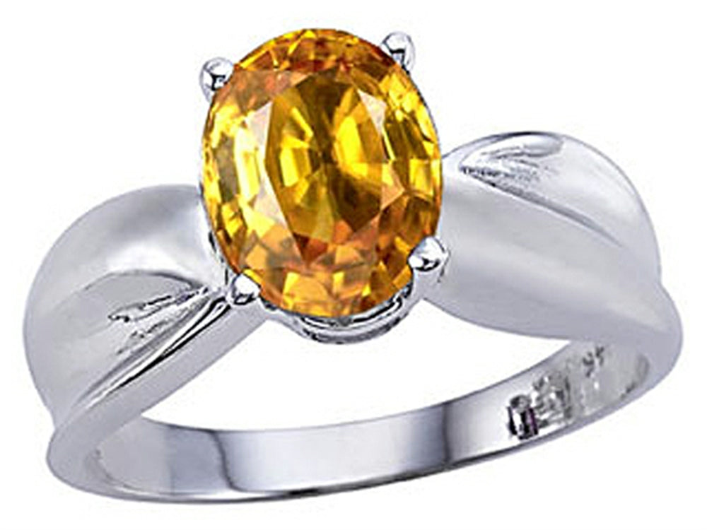 Tommaso Design Oval 9x7mm Genuine Citrine Ring