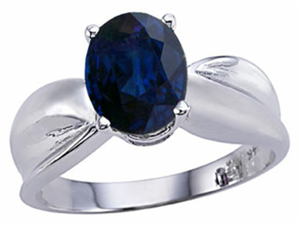 Tommaso Design Genuine Oval Sapphire Ring