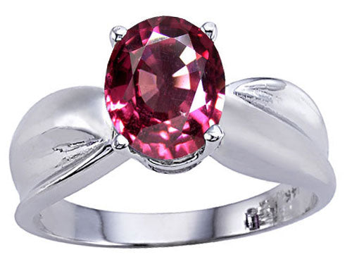 Tommaso Design 9x7mm Oval Simulated Alexandrite Ring