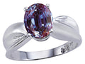 Tommaso Design 9x7mm Oval Simulated Alexandrite Ring