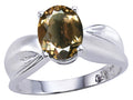 Tommaso Design Oval 9x7mm Genuine Smoky Quartz Ring