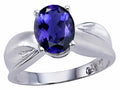 Tommaso Design Oval 9x7mm Genuine Iolite Ring