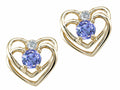 Tommaso Design Round 4mm Genuine Tanzanite Heart Earrings