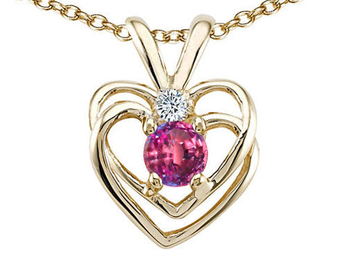 Tommaso Design Round 4mm Simulated Alexandrite Heart Pendant Necklace