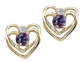 Tommaso Design Round 4mm Simulated Alexandrite Heart Earrings