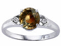 Tommaso Design Round 7mm Genuine Smoky Quartz Engagement Ring