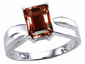 Tommaso Design Emerald Cut Genuine Garnet Ring