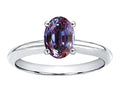 Tommaso Design Oval 8x6mm Simulated Alexandrite Engagement Ring