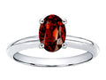 Tommaso Design Oval 8x6mm Genuine Garnet Solitaire Engagement Ring