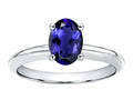 Tommaso Design Oval 8x6mm Genuine Iolite Solitaire Engagement Ring