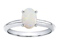 Tommaso Design Oval 8x6mm Genuine Opal Solitaire Engagement Ring