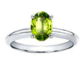 Tommaso Design Oval 8x6mm Genuine Peridot Solitaire Engagement Ring