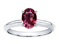 Tommaso Design Oval 8x6mm Genuine Rhodolite Solitaire Engagement Ring