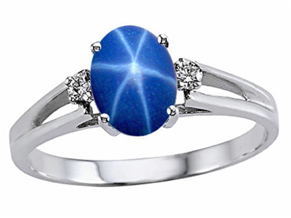 Tommaso Design Created Star Sapphire and Genuine Diamonds Ring