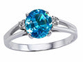 Tommaso Design Round 7mm Genuine Blue Topaz Ring