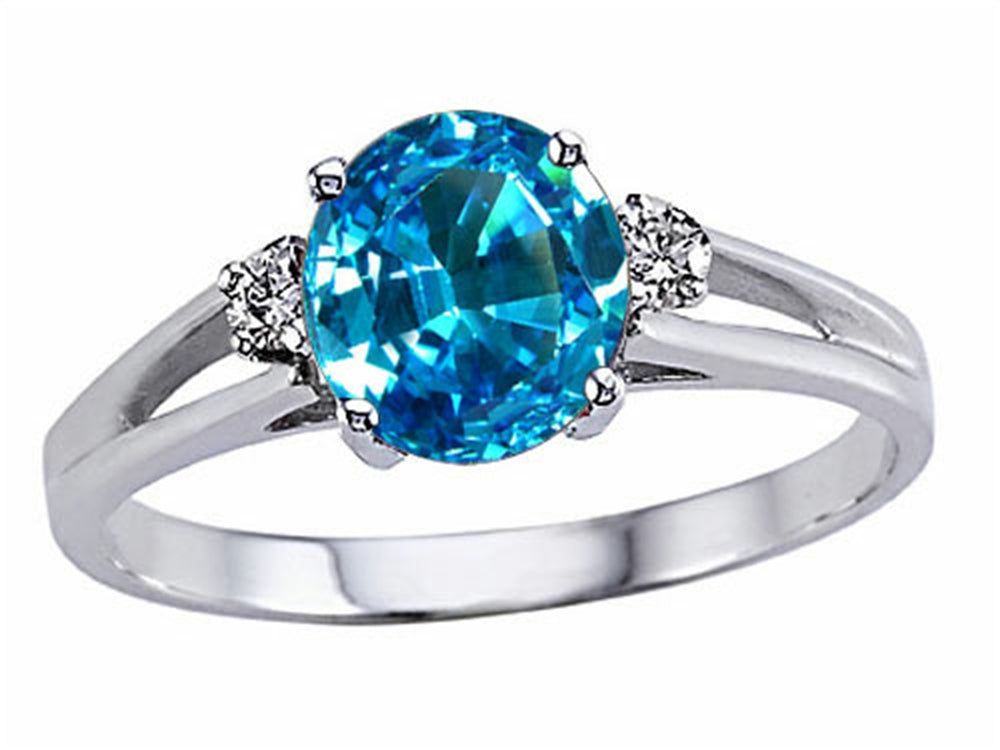 Tommaso Design Round 7mm Genuine Blue Topaz Ring