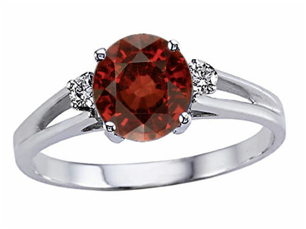 Tommaso Design Genuine Garnet Ring