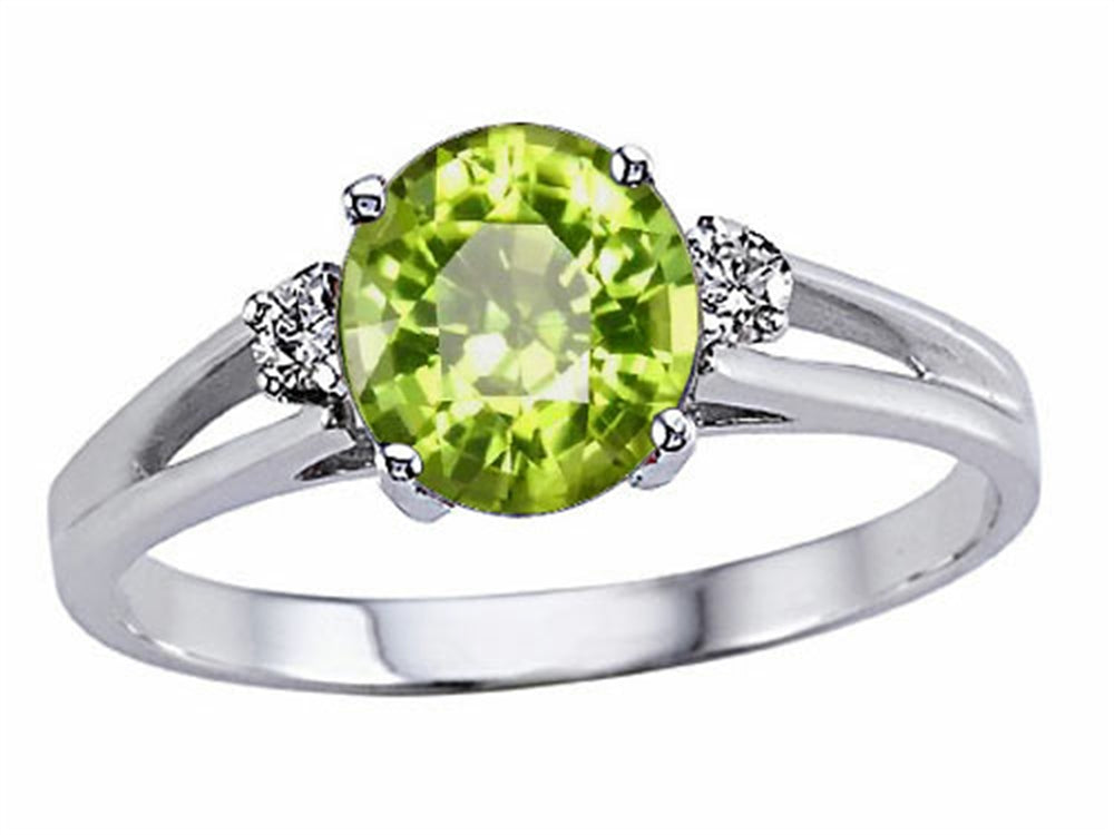 Tommaso Design Round 7mm Genuine Peridot Ring