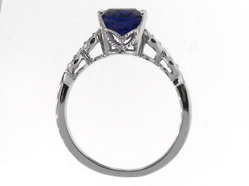 Tommaso Design Genuine Black Sapphire Solitaire Engagement Ring