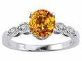 Tommaso Design Round 7mm Genuine Citrine Solitaire Engagement Ring