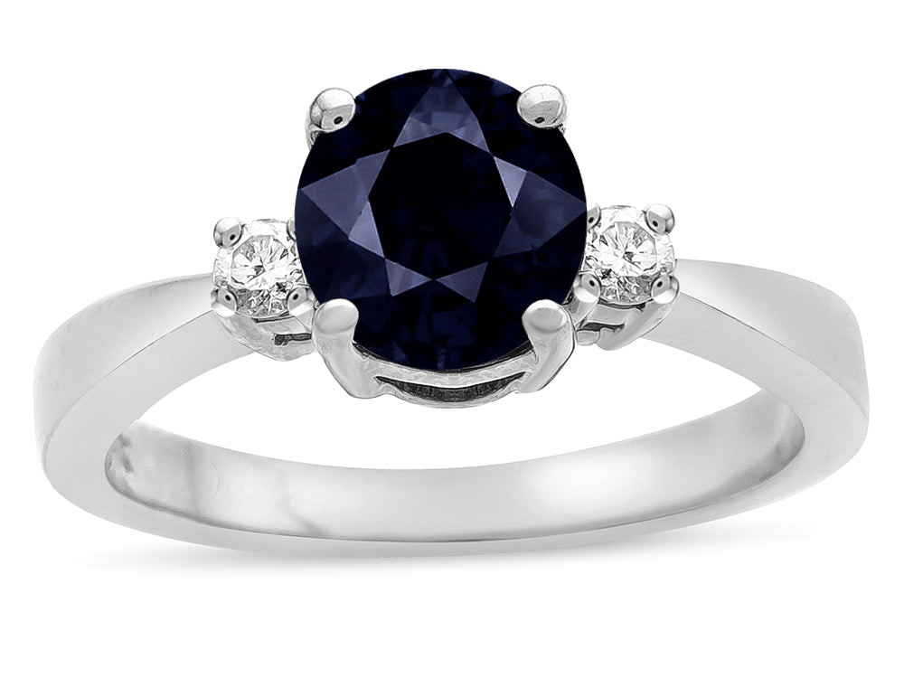 Tommaso Design Genuine Black Sapphire Engagement Ring