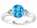 Tommaso Design Round 7mm Genuine Blue Topaz Engagement Ring