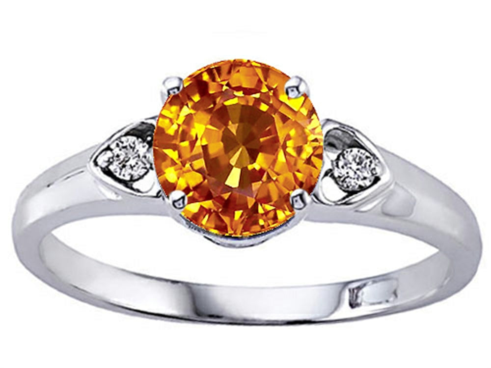 Tommaso Design Round 7mm Genuine Citrine Engagement Ring