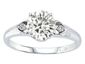 Tommaso Design Genuine White Topaz s set in Engagement Ring