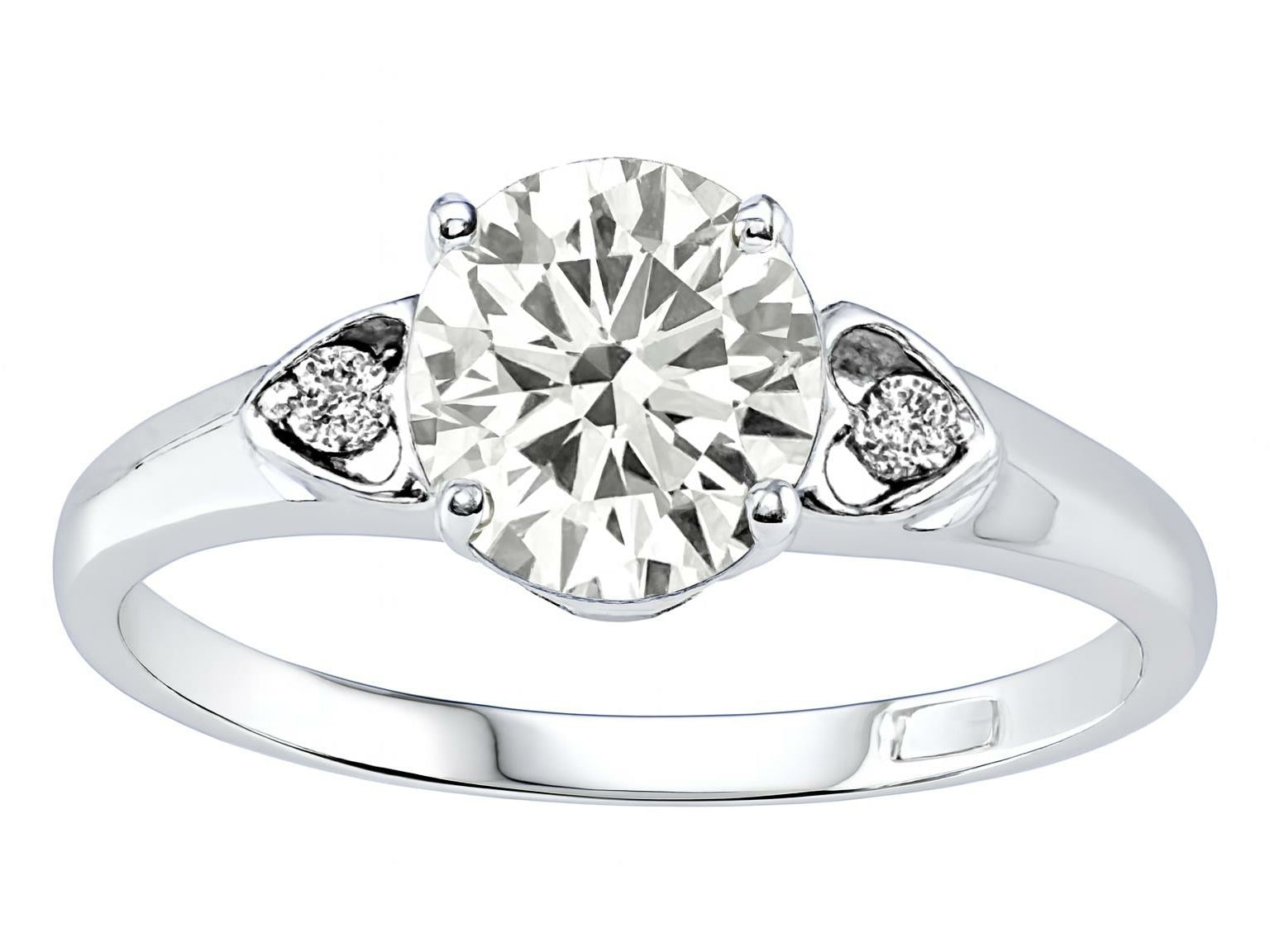 Tommaso Design Genuine White Topaz s set in Engagement Ring