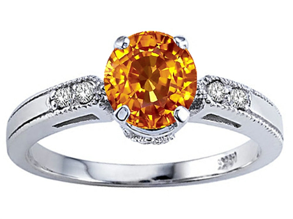 Tommaso Design Round 7mm Genuine Citrine Engagement Ring