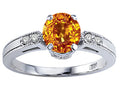 Tommaso Design Round 7mm Genuine Citrine Engagement Ring