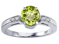 Tommaso Design Round 7mm Genuine Peridot Engagement Ring