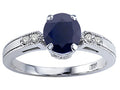 Tommaso Design Genuine Black Sapphire Engagement Ring